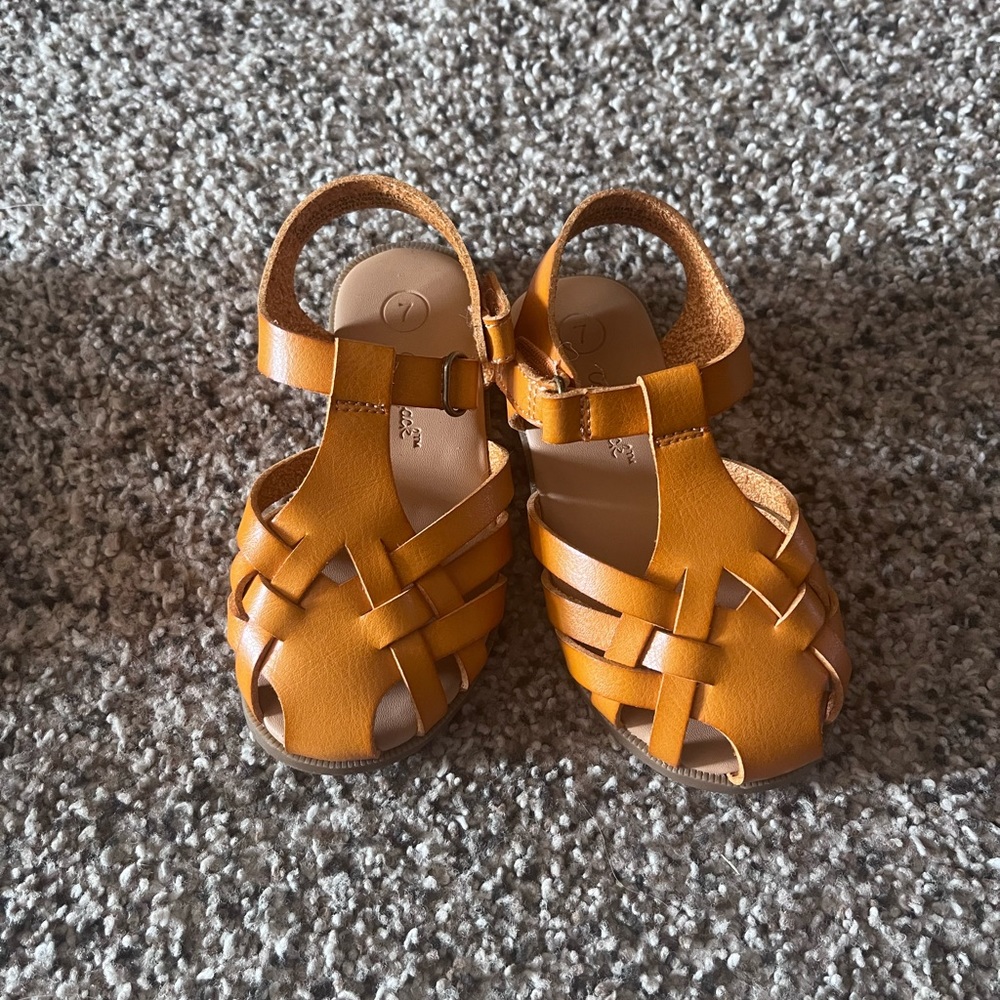 Mustard yellow toddler girls sandals  never worn